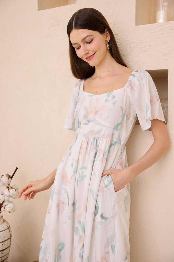 Noele Dress In Watercolour Prints
