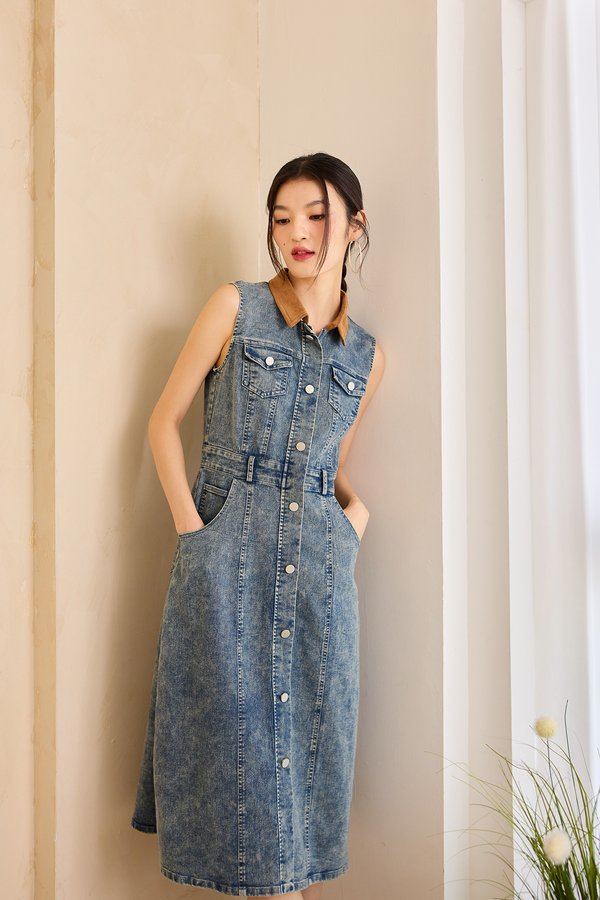 Arizona Dress In Mid Wash