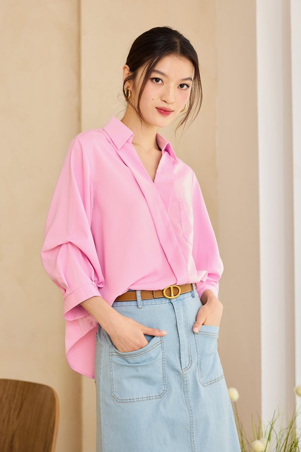 Momo Top In Barbie Pink