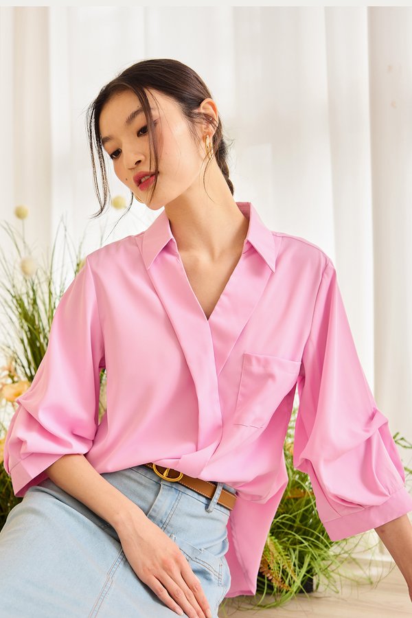 Momo Top In Barbie Pink