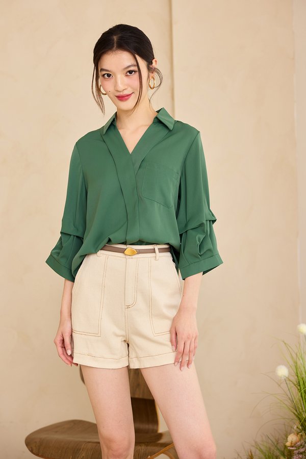 Momo Top In Meadow Green