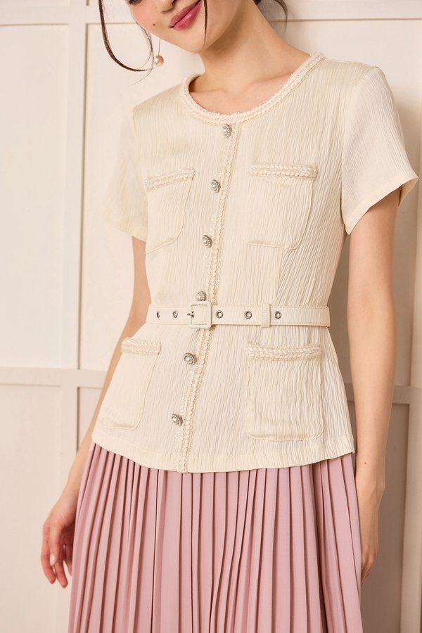 Antoinette Dress In Ivory Pink