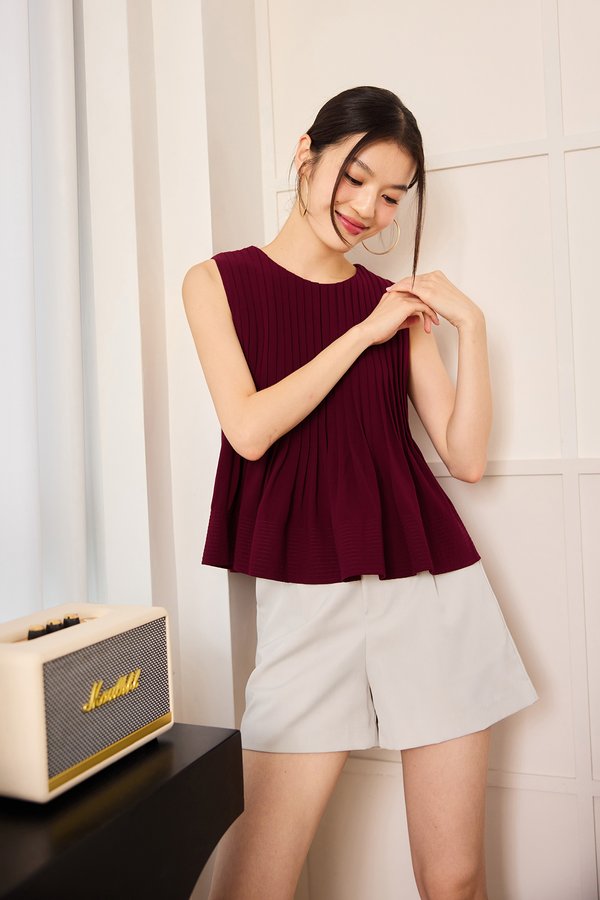 Adelia Top In Wine Red