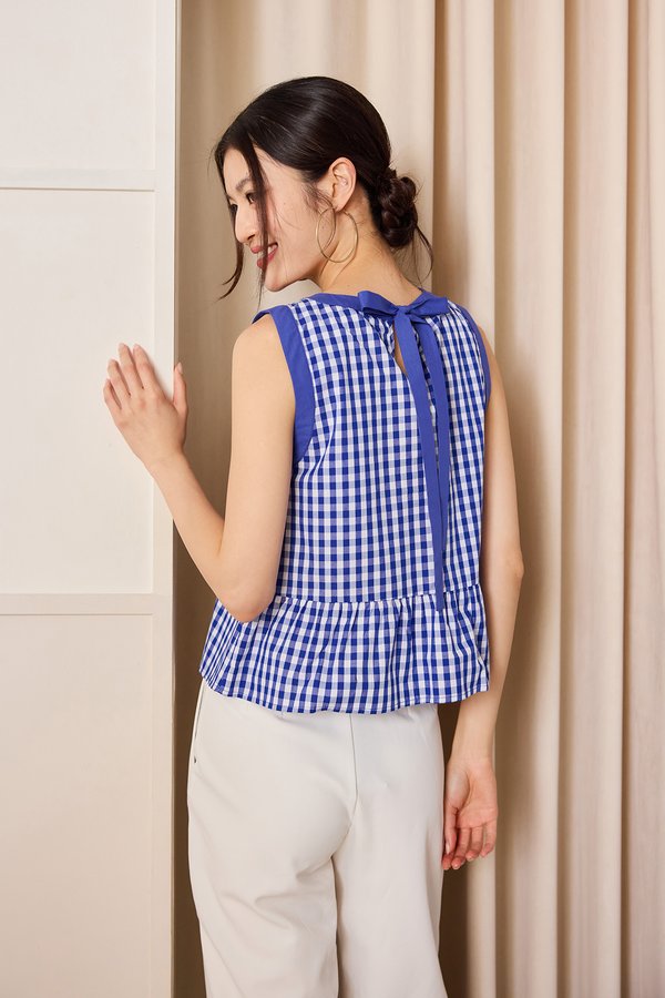 Janessa Top In Blue Checks