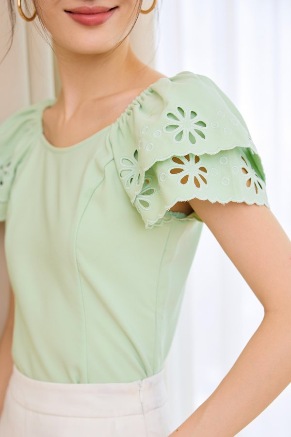Mylee Top In Celadon Mint