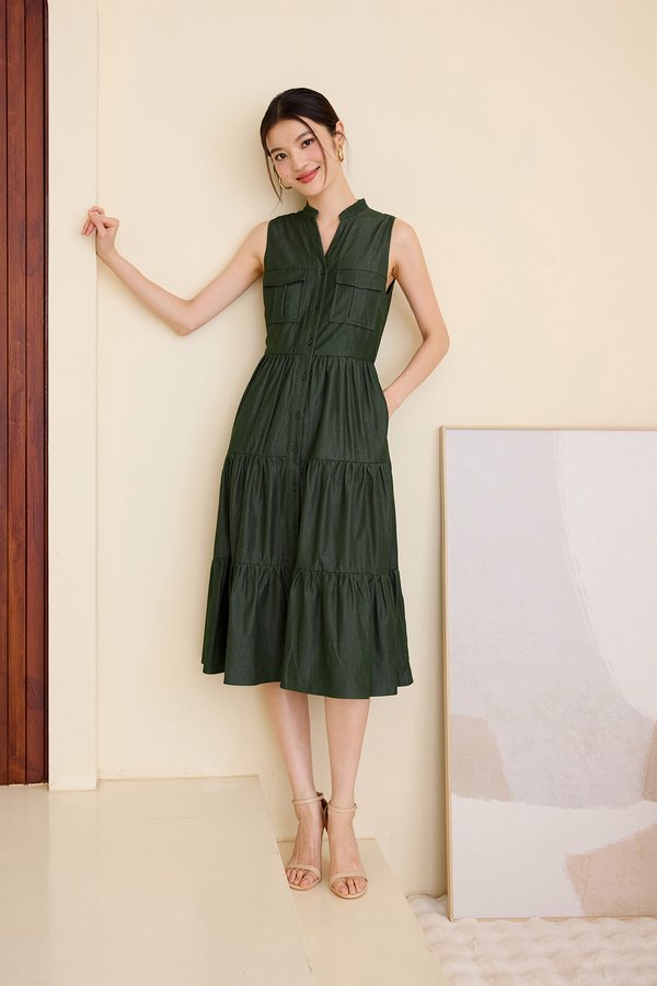 Cheyenne Dress In Olive Green