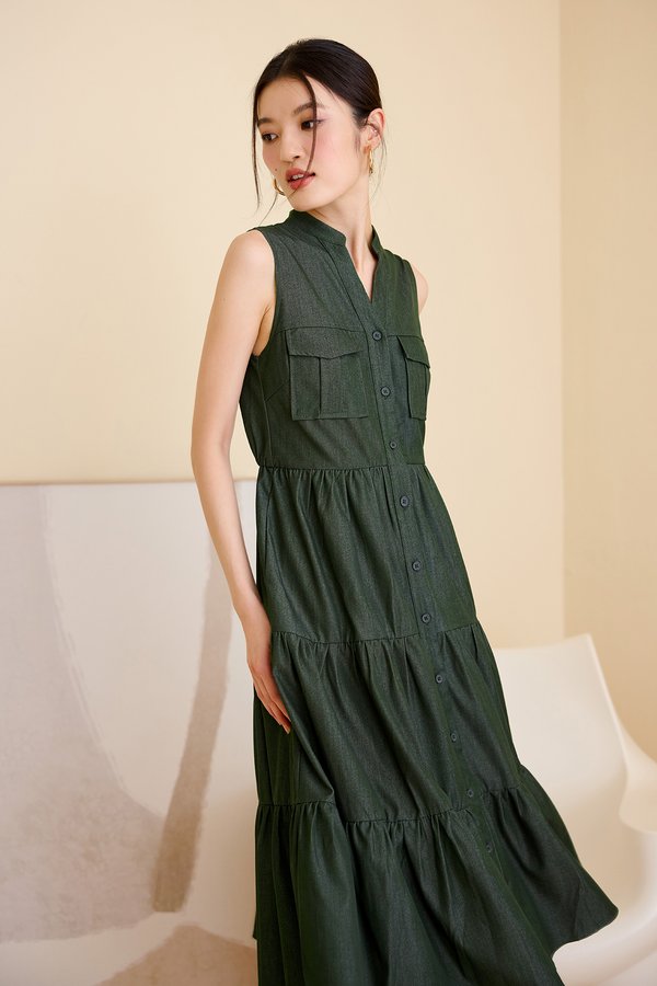 Cheyenne Dress In Olive Green