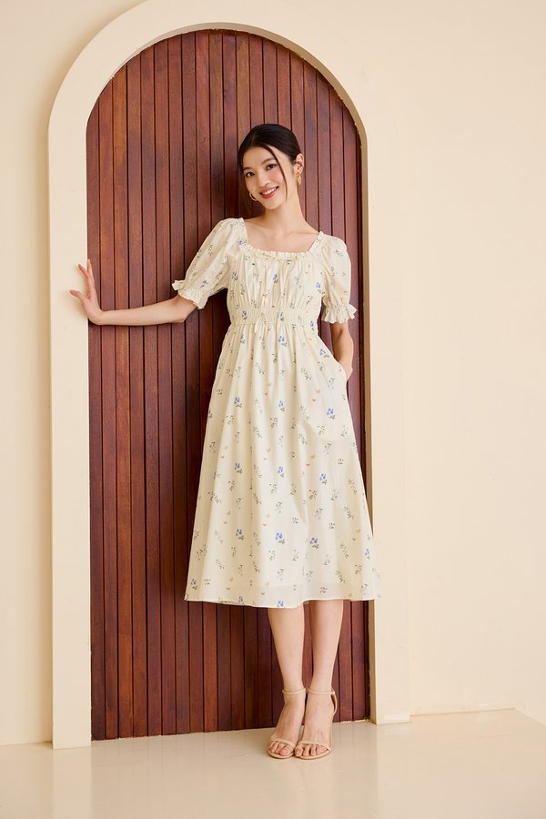 Ruthie Dress In Cream Florals