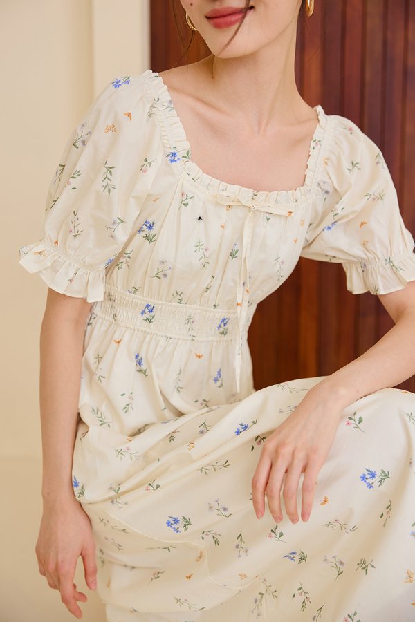 Ruthie Dress In Cream Florals