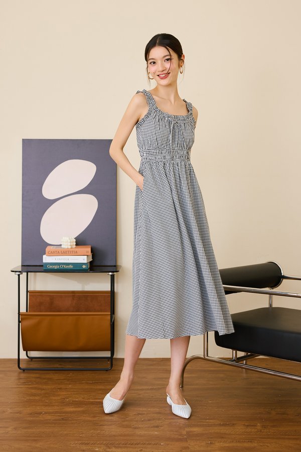 Theresa Dress In Black Gingham