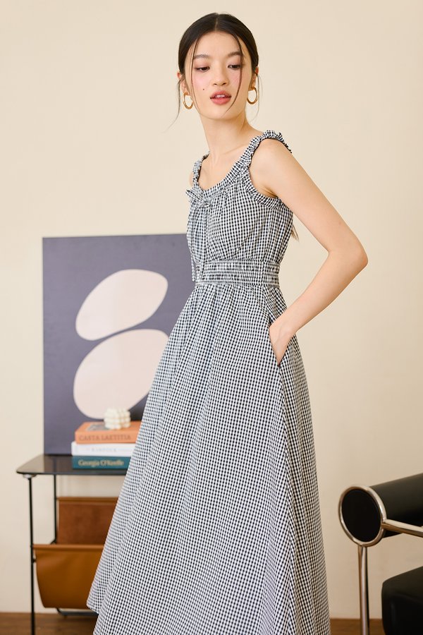 Theresa Dress In Black Gingham