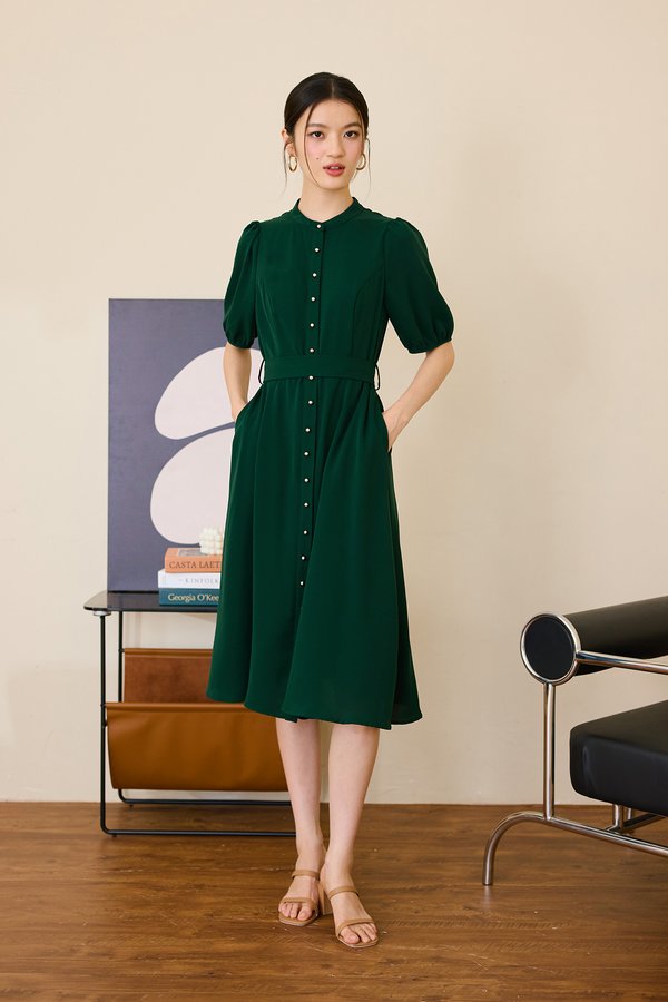 [Preorder] Zinnia Dress In Forest Green