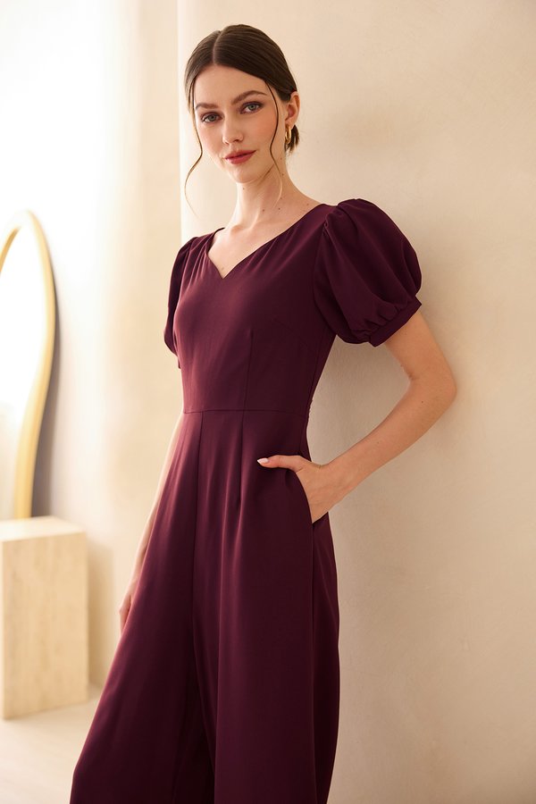 Anastasia Romper In Burgundy Wine