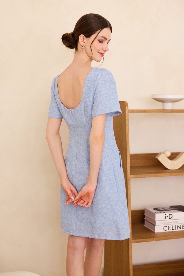 Janette Dress In Muted Blue