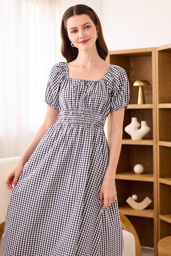Danelle Dress In Black Gingham