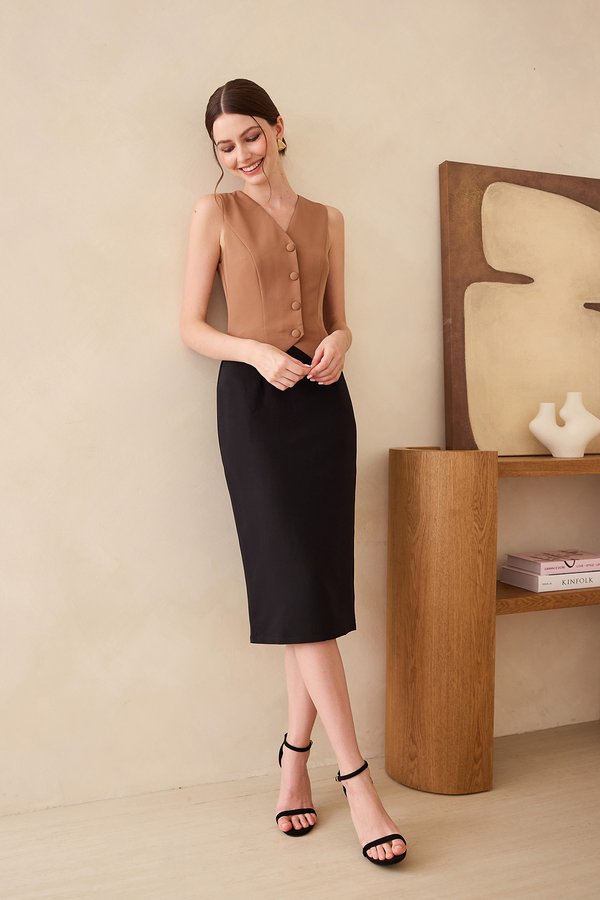 Archer Dress In Mocha Black
