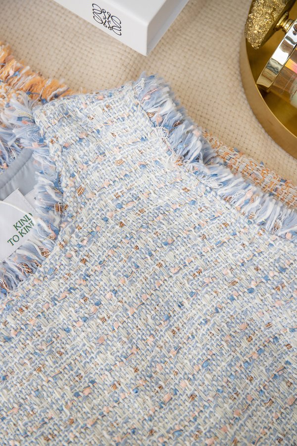Danni Top In Blue Tweed