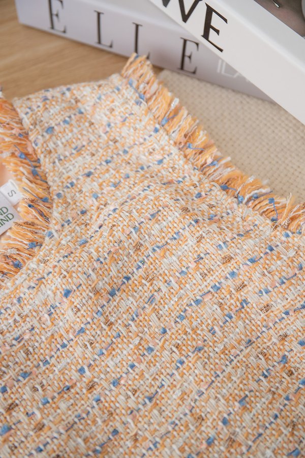 Danni Top In Tangerine Tweed