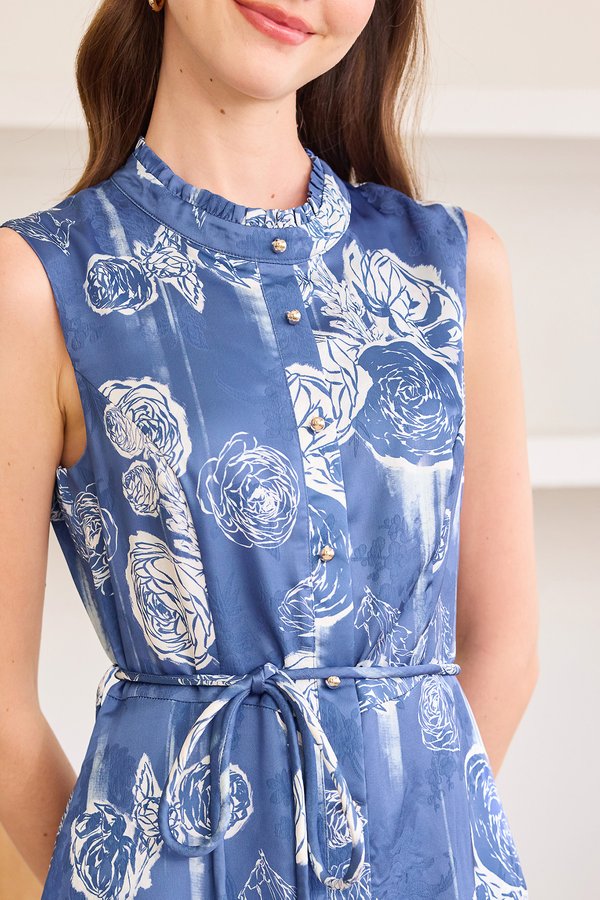 Margaret Dress In Blue Florals