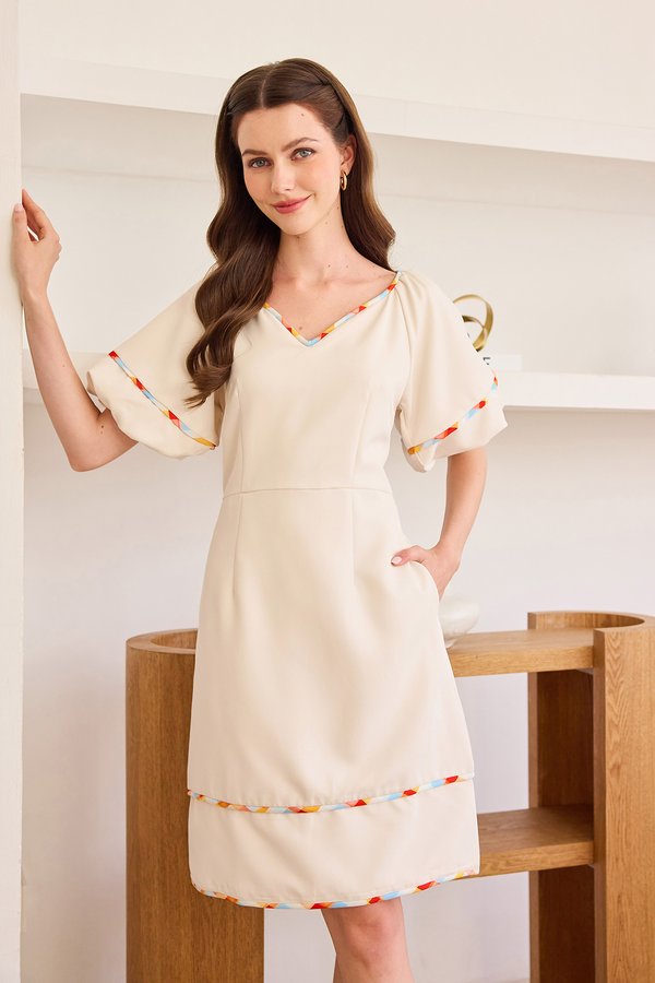 Stacie Dress In Ivory