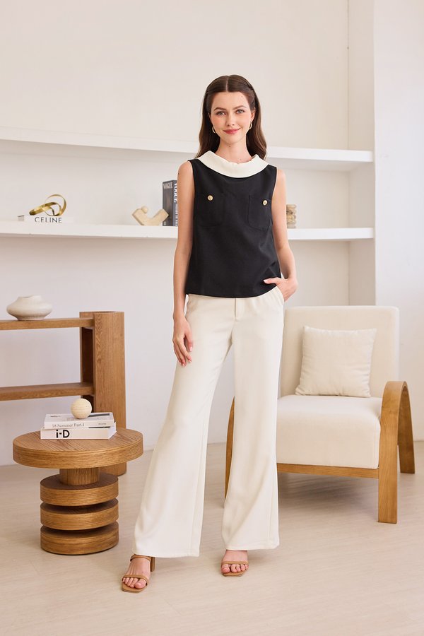 Tiana Top In Tweed Black