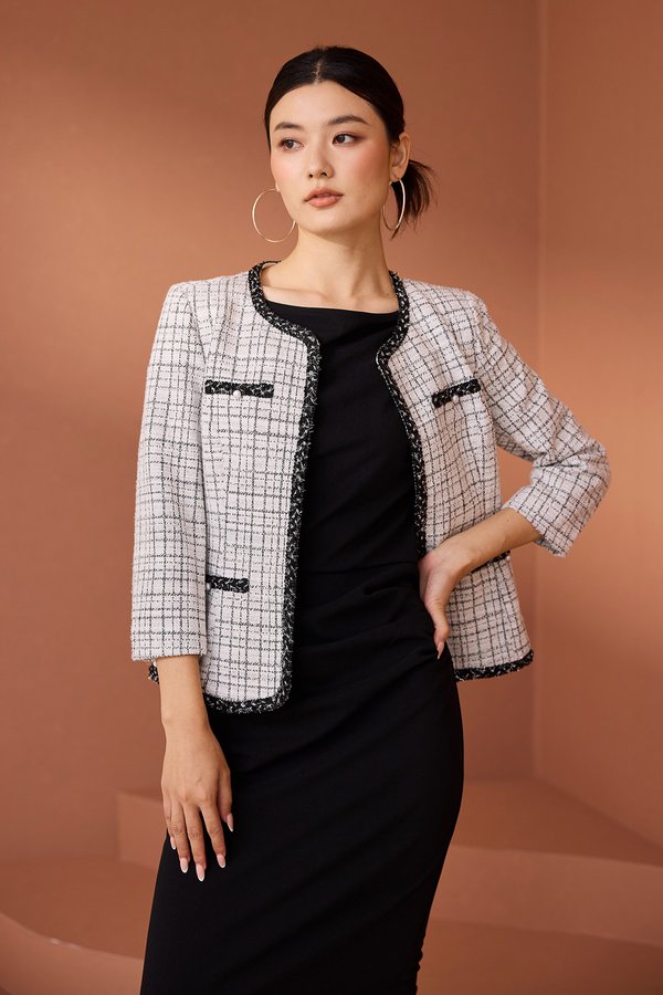 Garcia Jacket In White Tweed