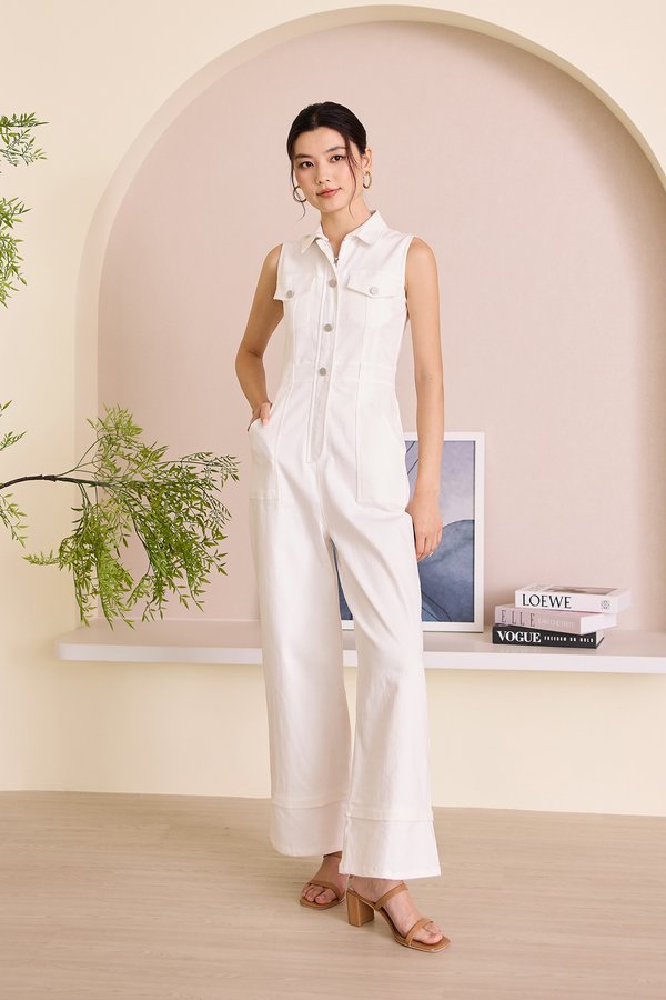 Jordin Romper In Classic White