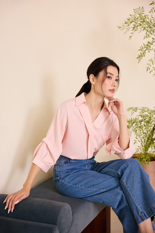 Momo Top In Cotton Pink