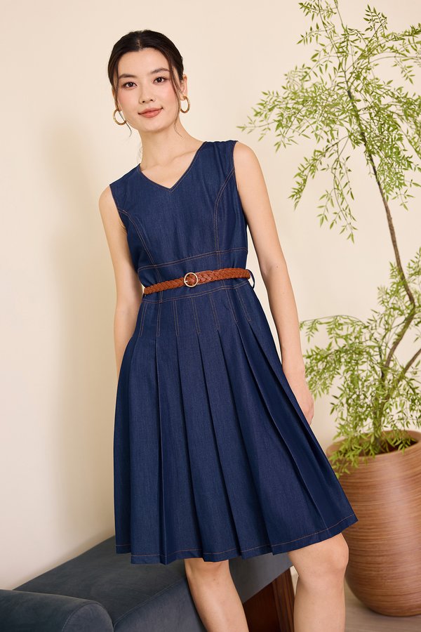 Rebecca Dress In Blue Denim