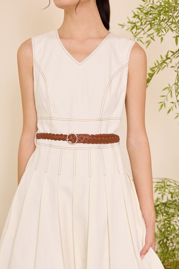 Rebecca Dress In White Denim