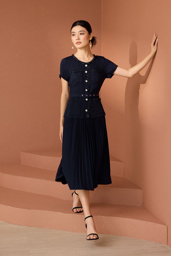 Antoinette Dress In Navy Blue