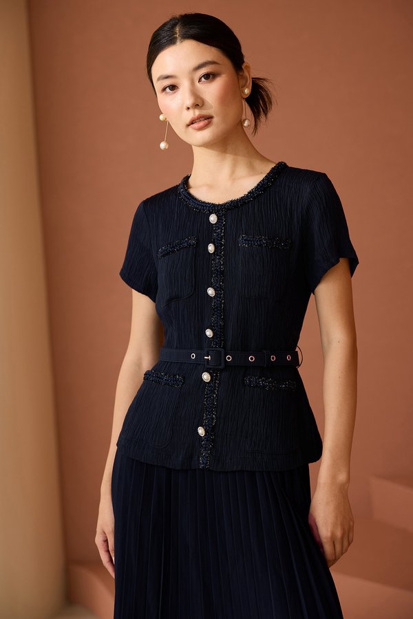 Antoinette Dress In Navy Blue