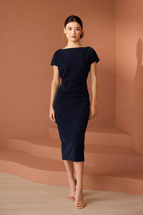 Cara Dress In Navy Blue