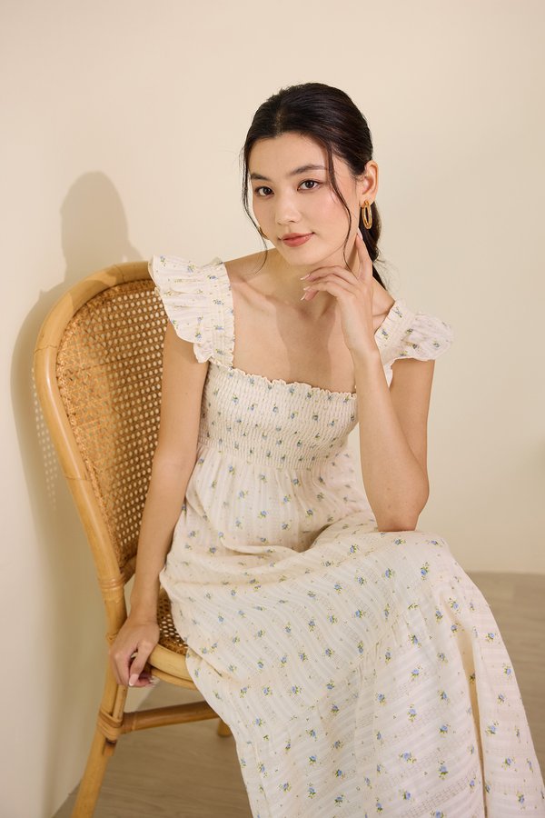 Alvina Dress In Cream Florals