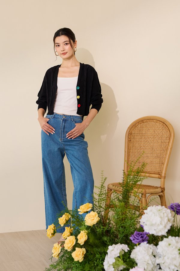 Dorothie Cardigan In Rainbow Black