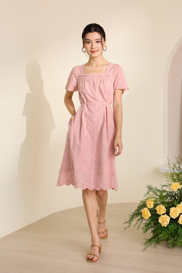 Noella Dress In Dusty Pink