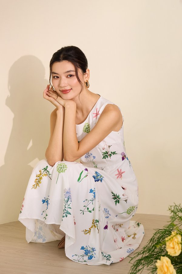 Wilfred Dress In White Florals
