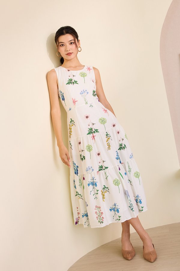 Wilfred Dress In White Florals