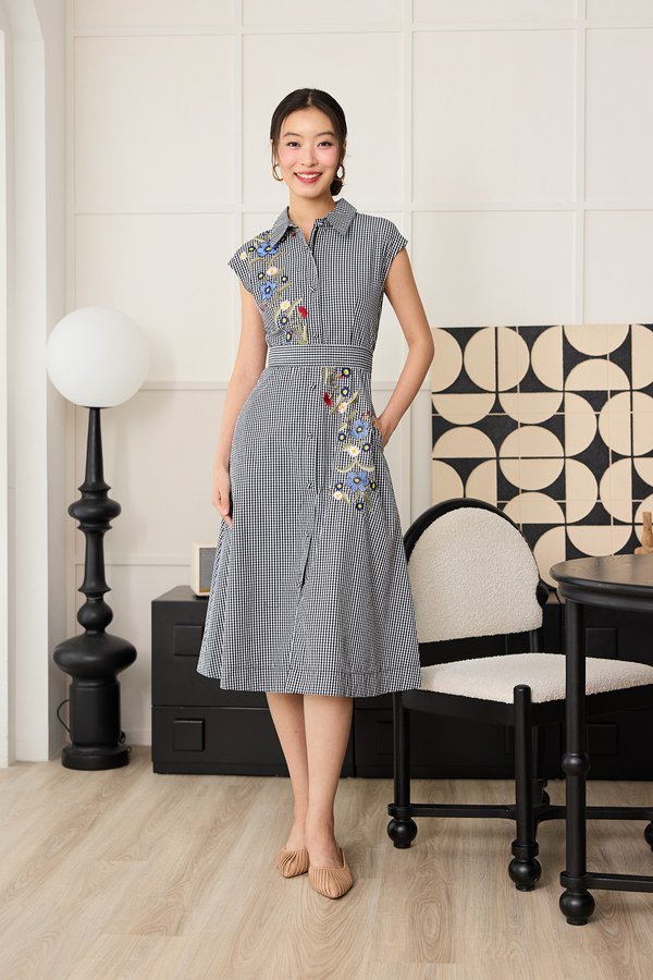 [Backorder] Posey Dress In Floral Checks