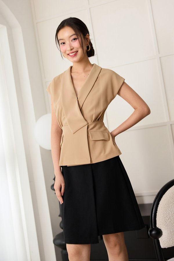 Zina Dress In Sand Black