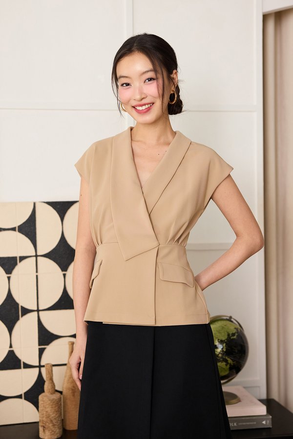 Zina Dress In Sand Black