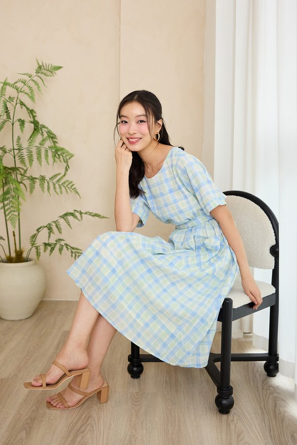 Ellie Dress In Ocean Checks