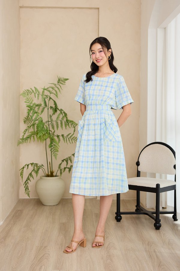 Ellie Dress In Ocean Checks