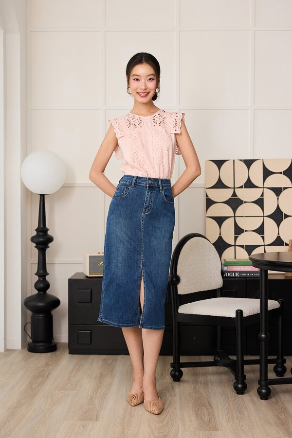 Martha Skirt In Mid Wash
