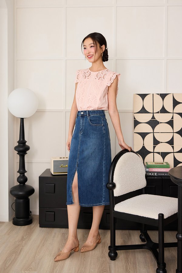Martha Skirt In Mid Wash