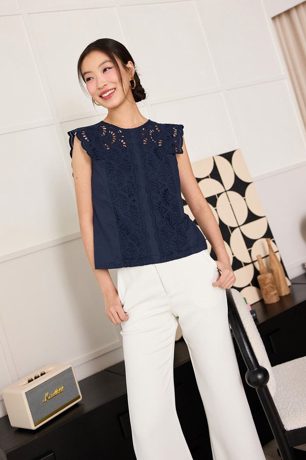 Maura Top In Navy Blue