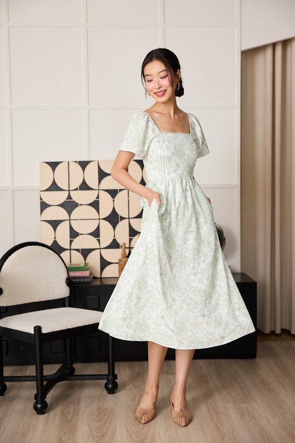 Seychelle Dress In Sage Prints