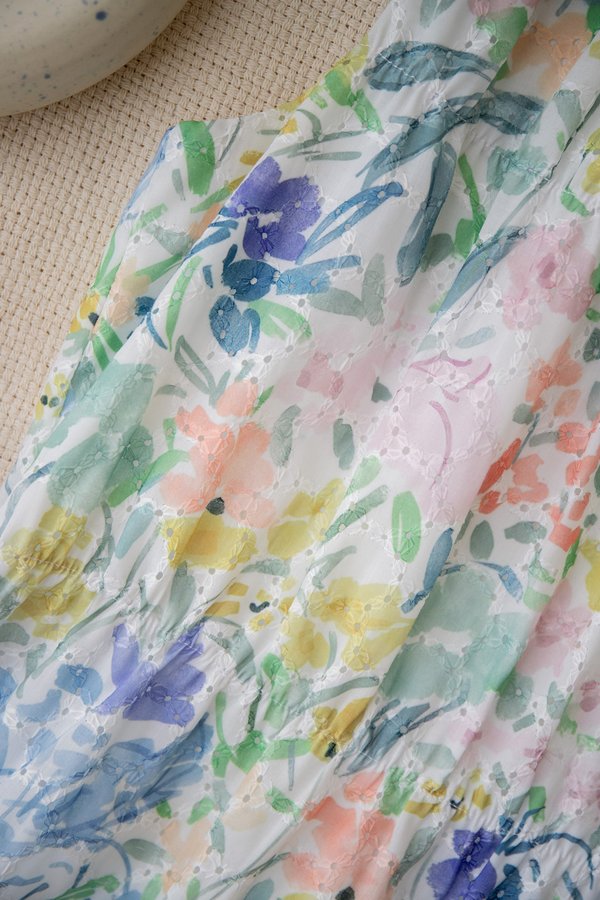 Magdelena Dress In Blue Florals Magdelena Dress In Blue Florals