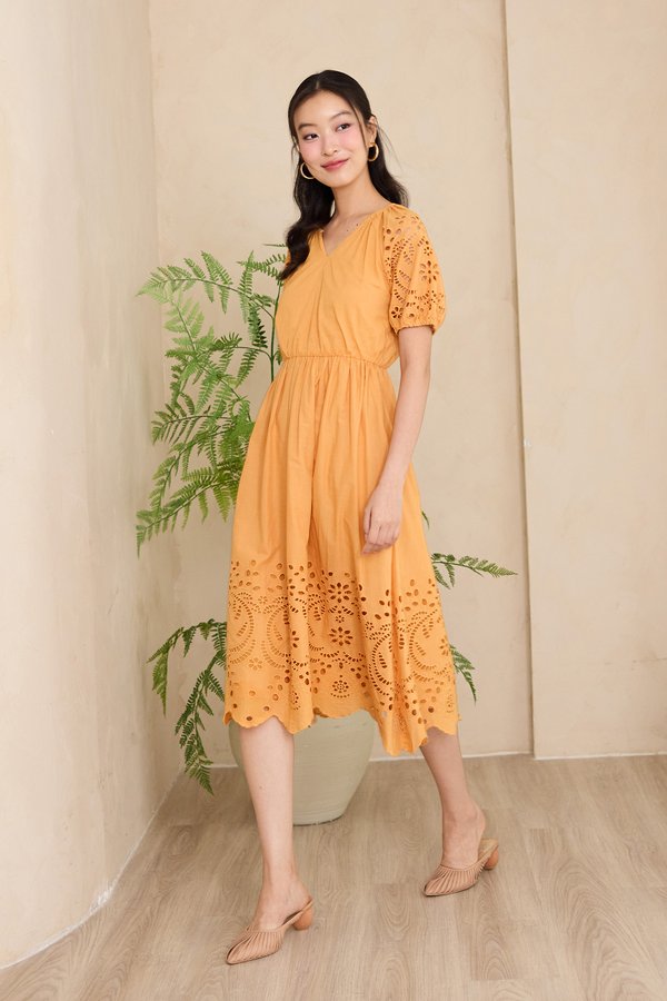 Mallory Dress In Tangerine