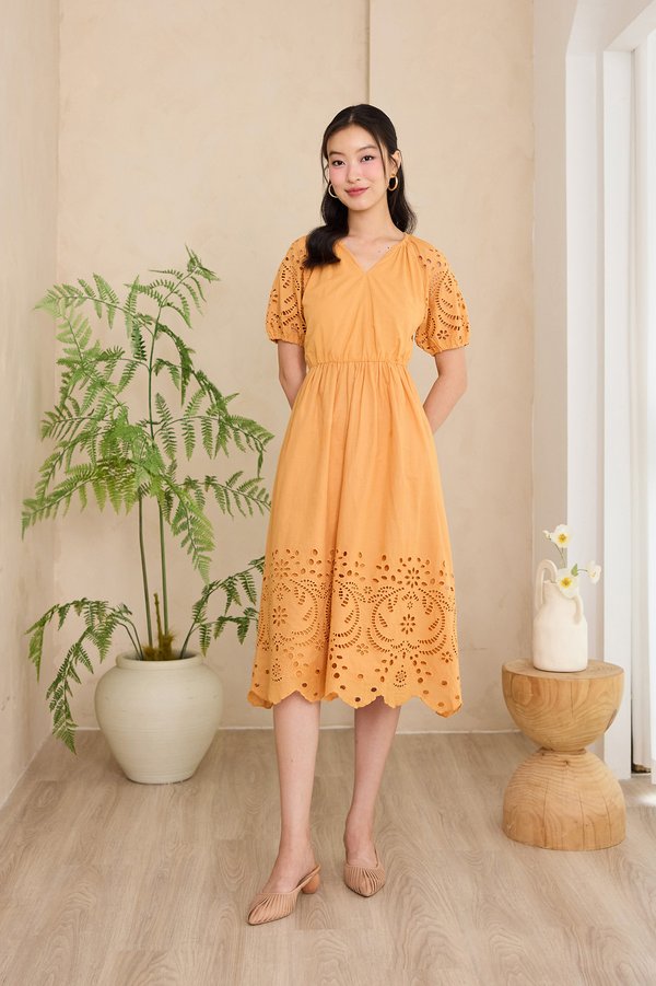 Mallory Dress In Tangerine